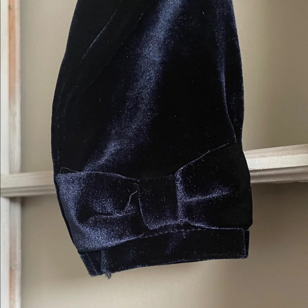 GAP Girls Navy Velvet Long Sleeve Formal Dress